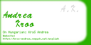 andrea kroo business card