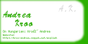 andrea kroo business card